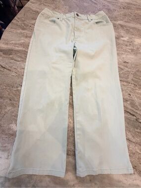 Duplex Mint Green Stretch Wide Straight Leg Jeans Pants Size 8